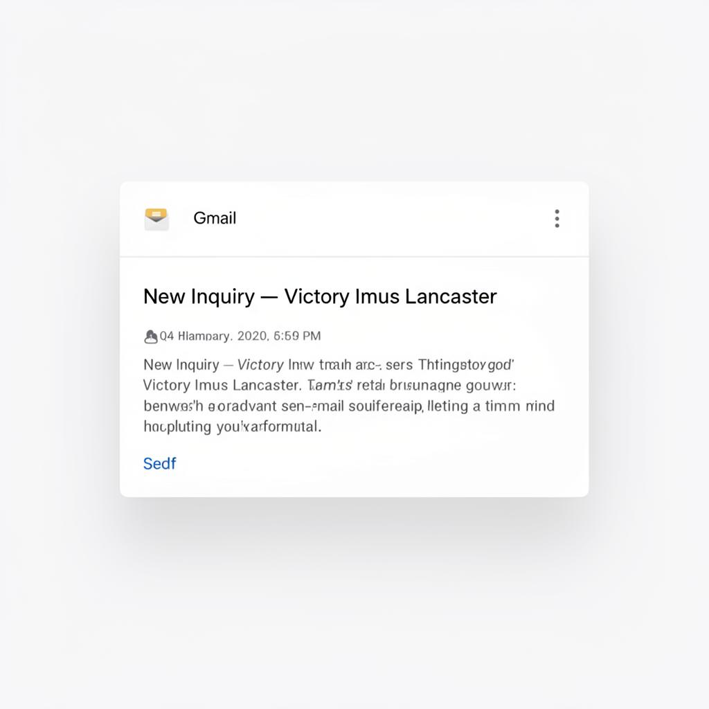 Email notification of new inquiry